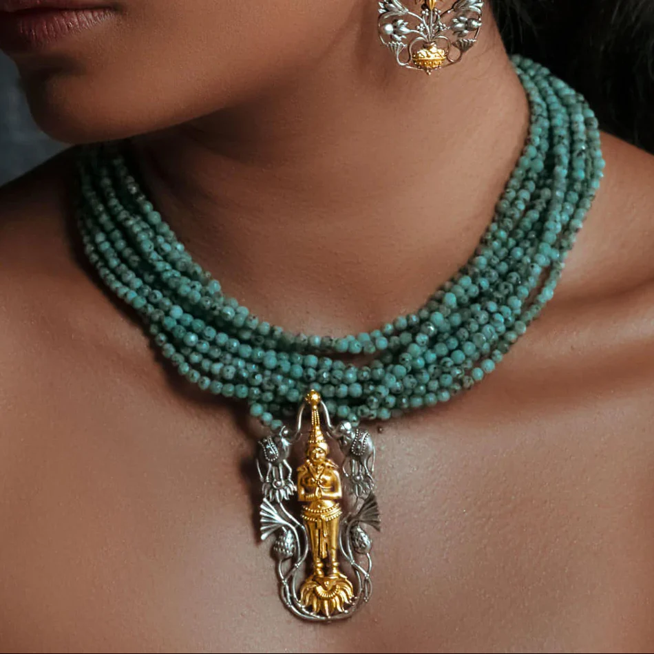 Abhishek lakshmi Silver Necklace By Moha - Image 3