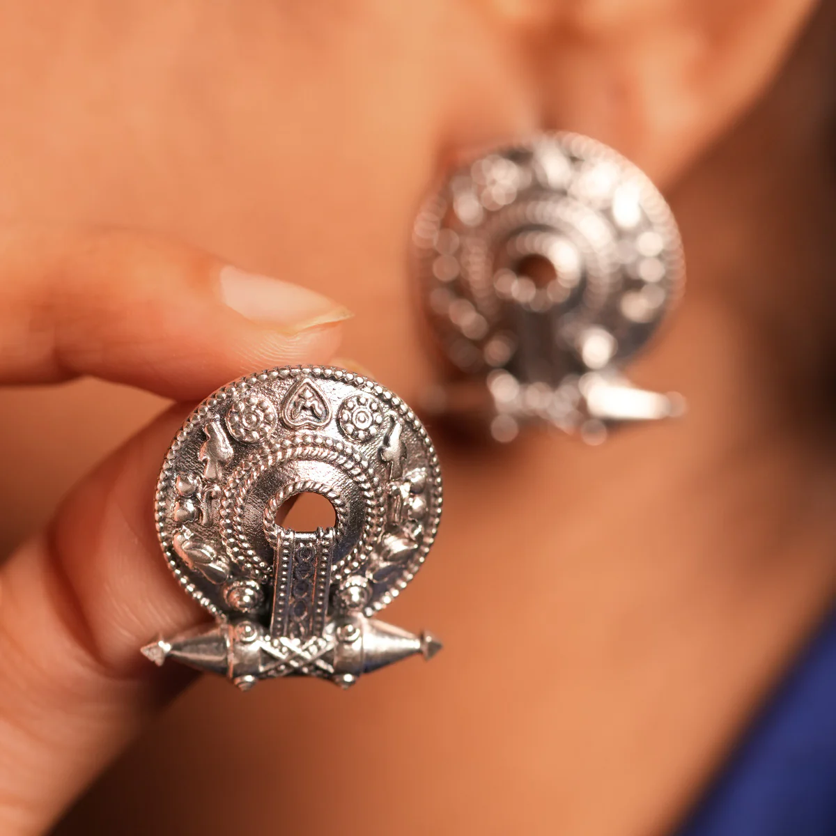 Akota Silver Stud Earrings by MOHA - Image 5