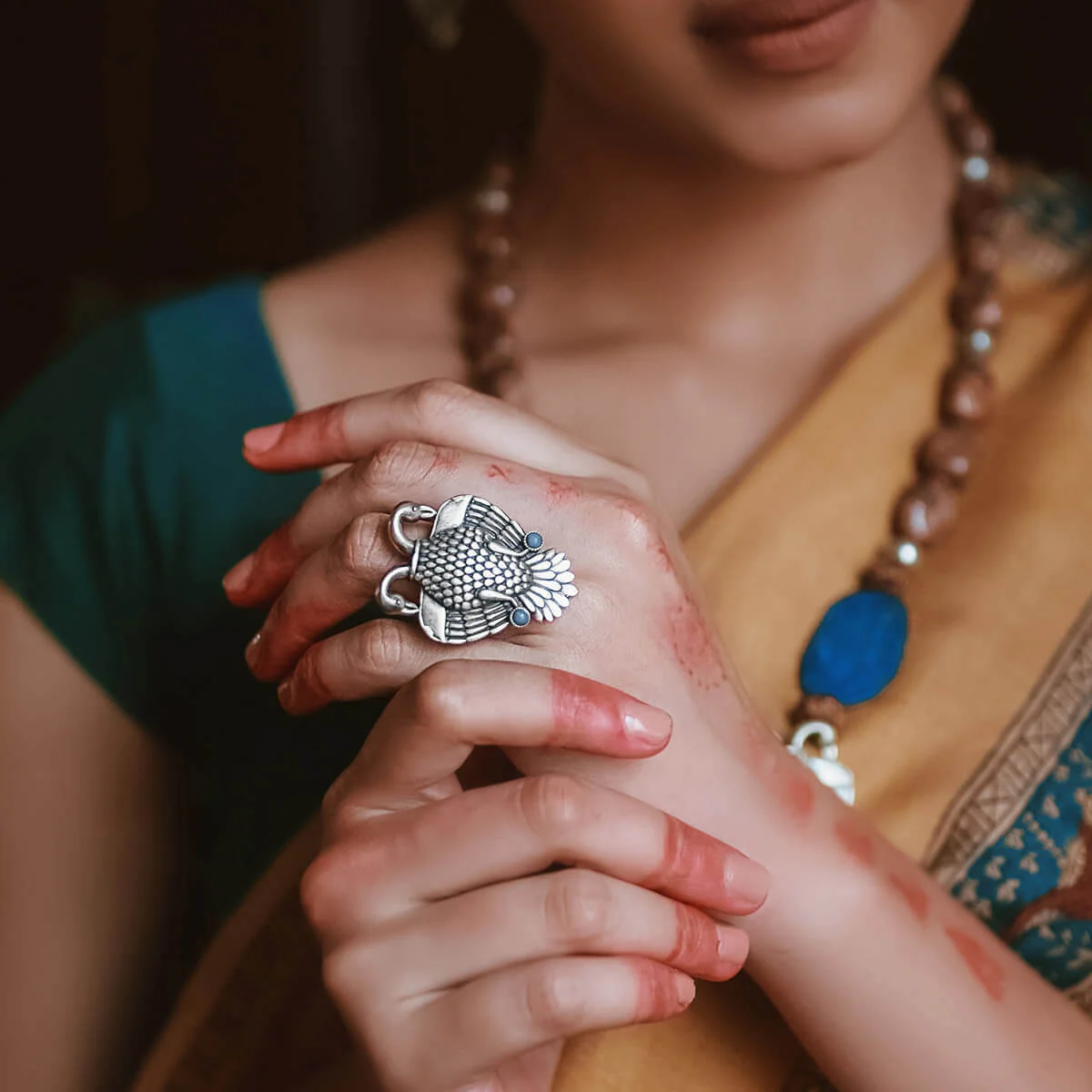 Aras (Gandabherunda) Silver Finger Ring (Big) by MOHA - Image 3