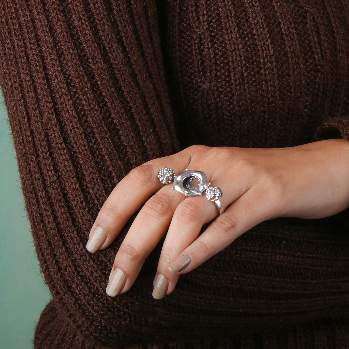 Cosmos Balance Silver Finger Ring By MOHA - Image 5