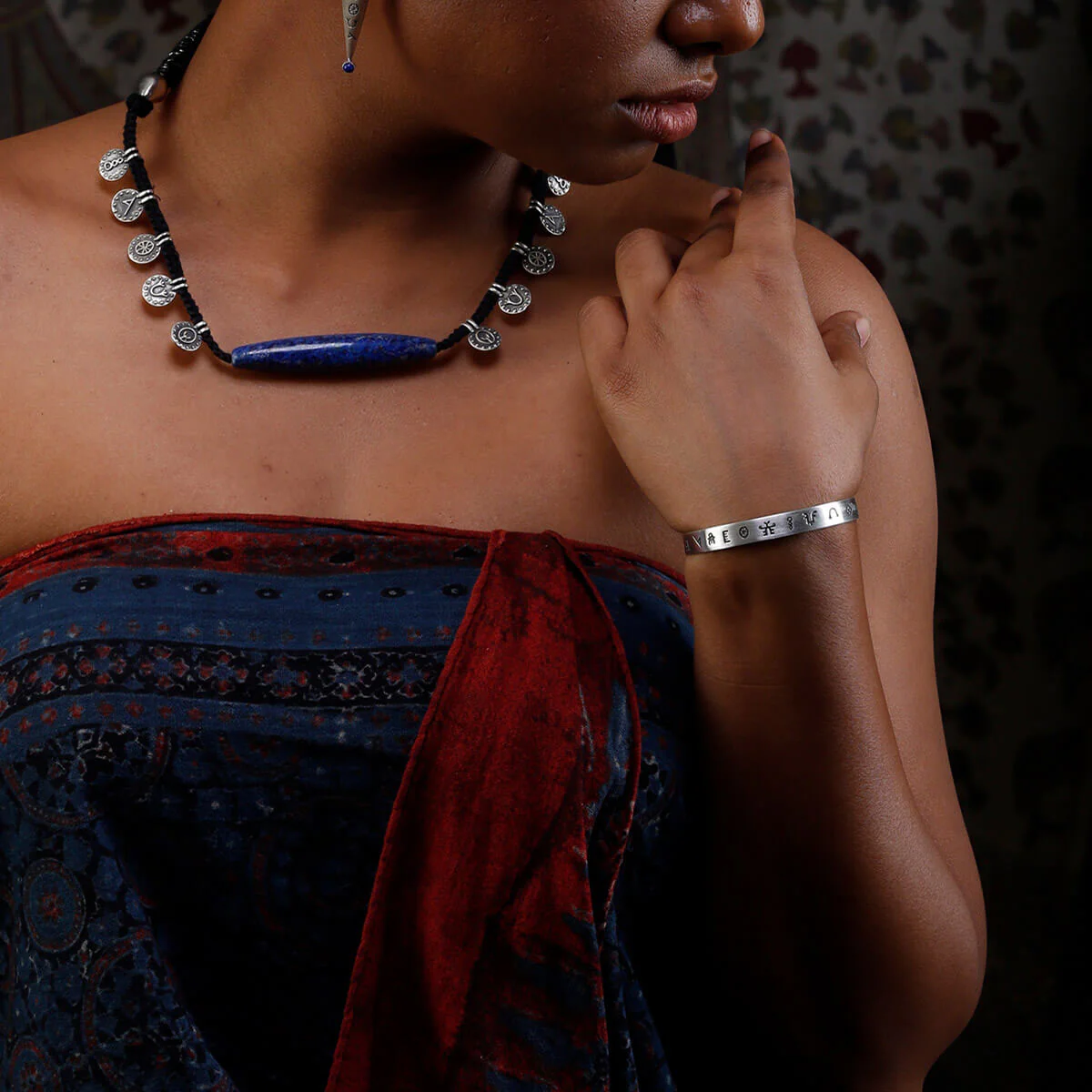 Harappa Script Silver Bracelet by MOHA - Image 3