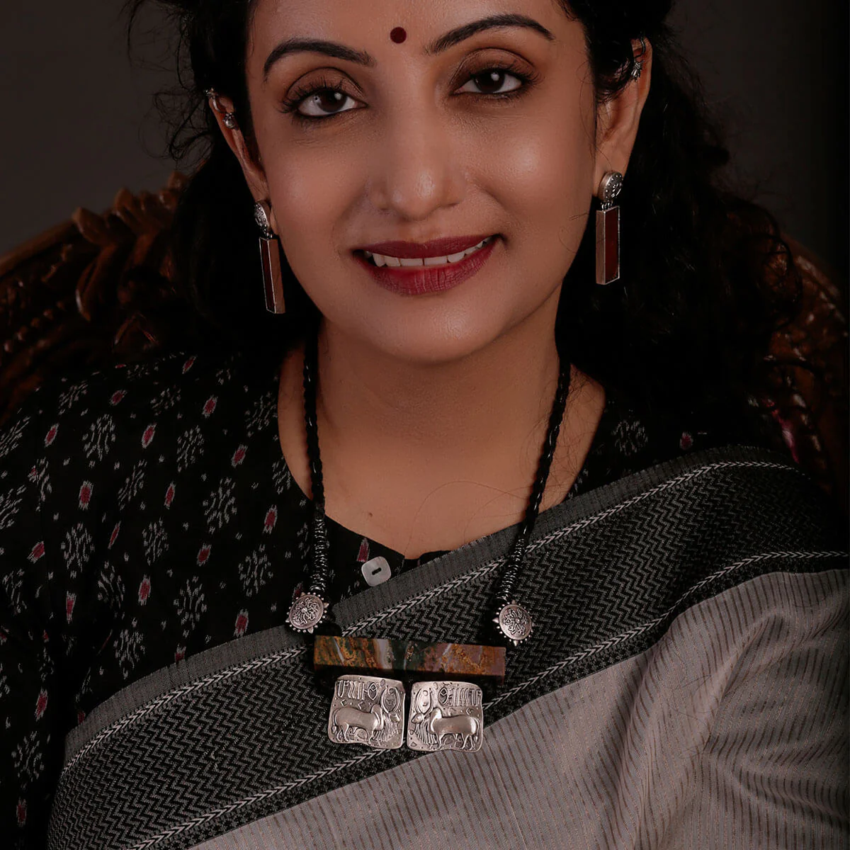 Harappa Vrishabh, Bull Seal Pendant Necklace (Black Thread) by MOHA - Image 3