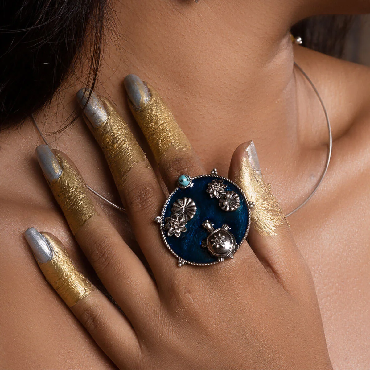 Kurma vihar Silver Finger Ring by Moha - Image 6