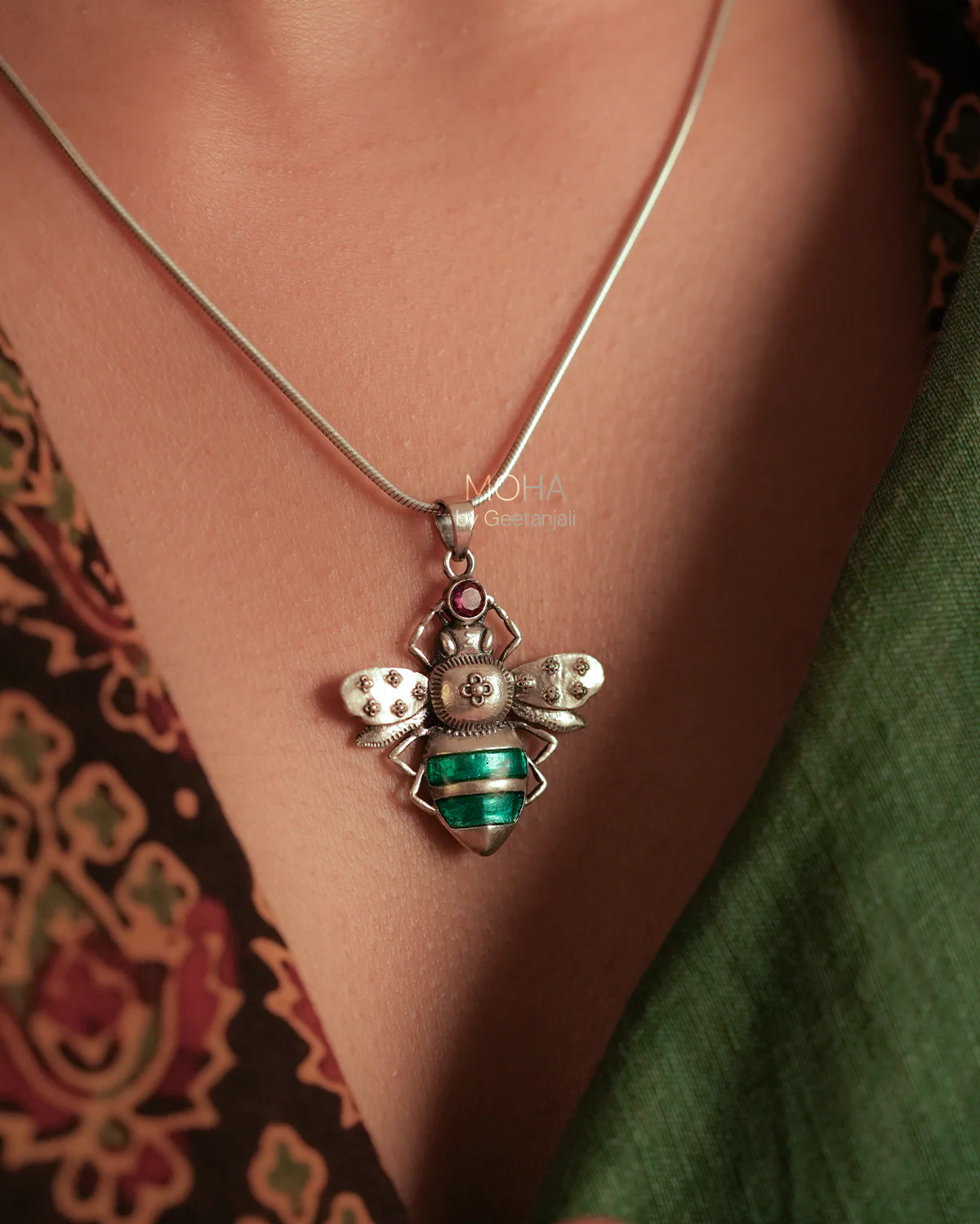 Madhu Silver Pendant with Chain by MOHA - Image 5