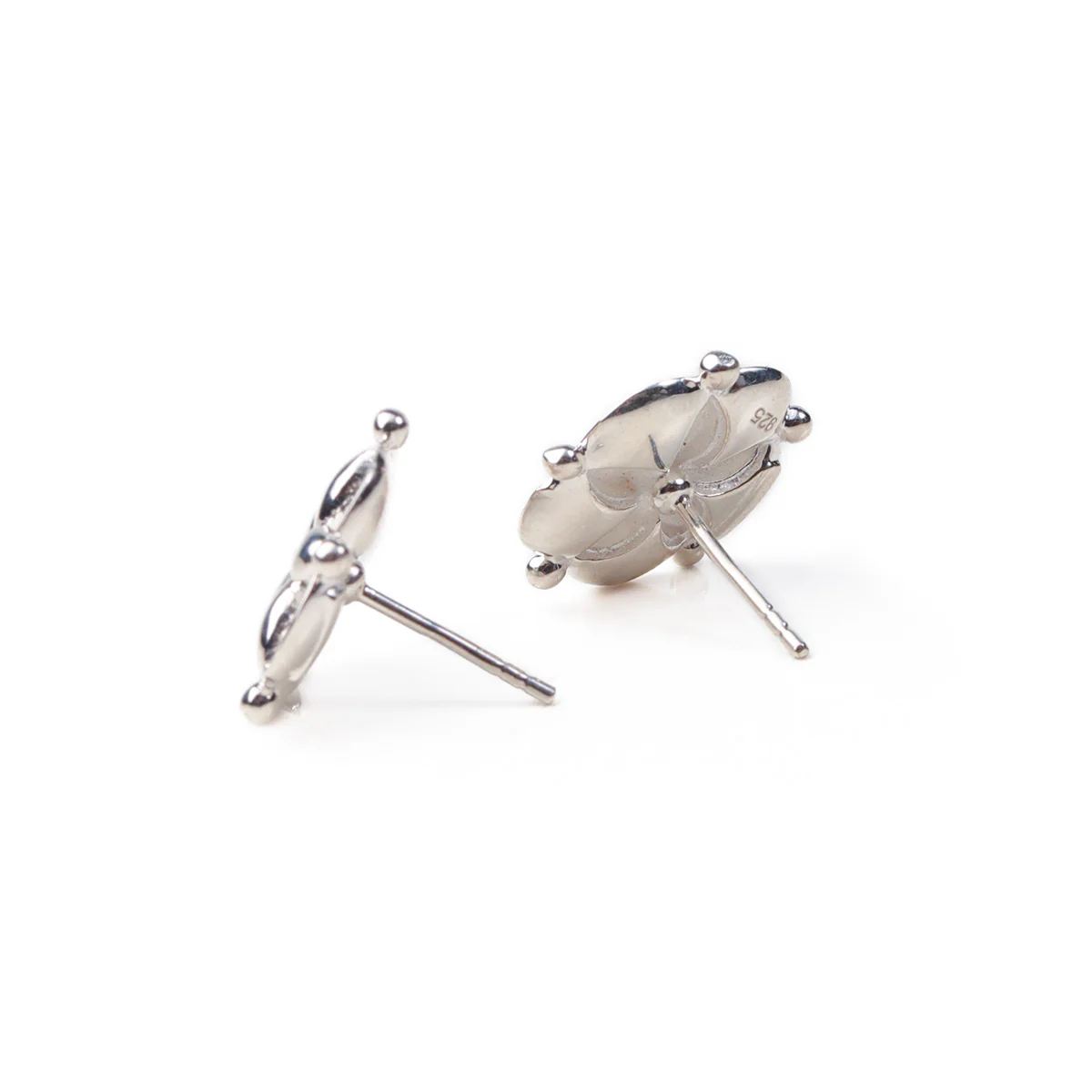 Nilaya Silver Stud  Earrings by MOHA - Image 7