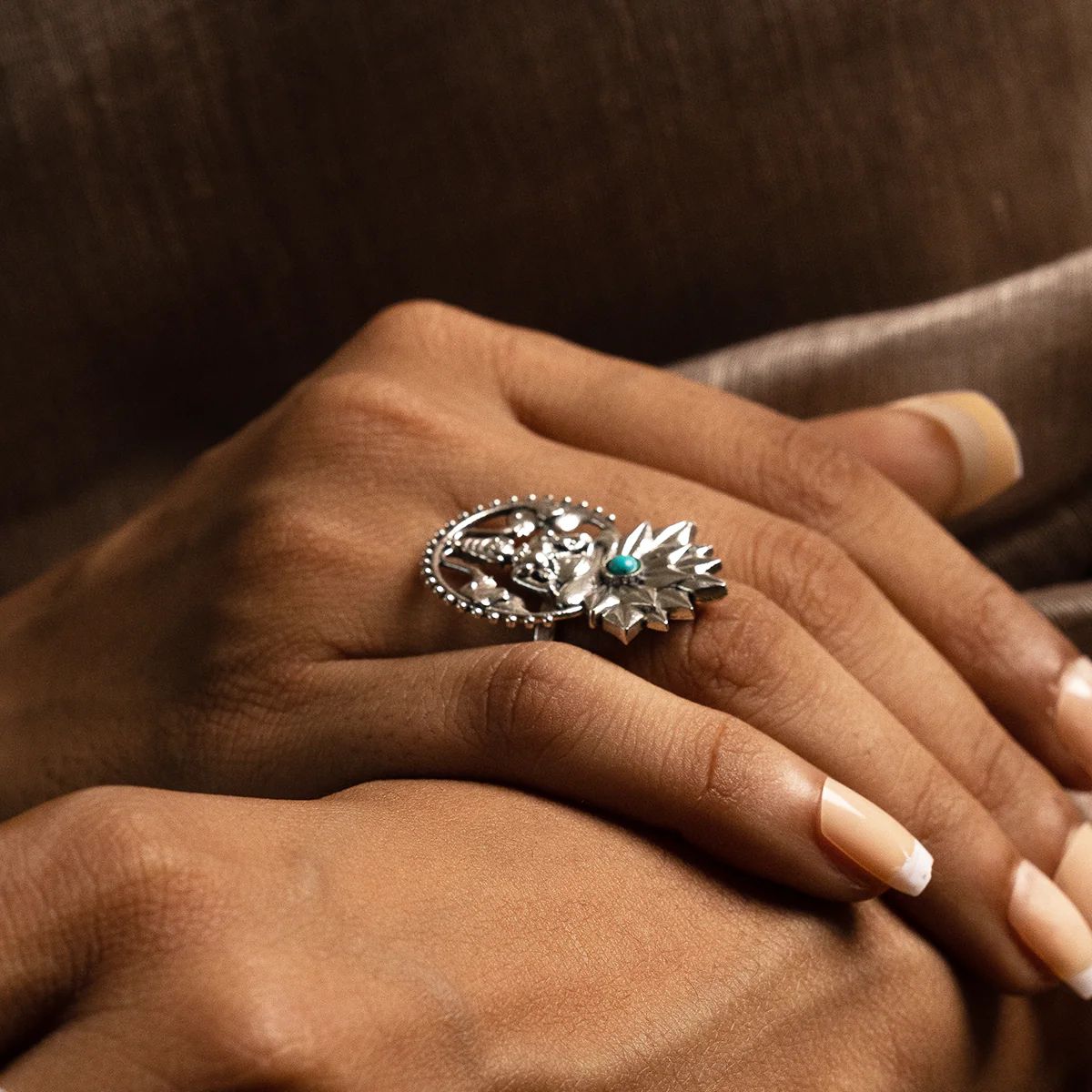 Padma Lakshmi Silver Finger Ring by MOHA - Image 5