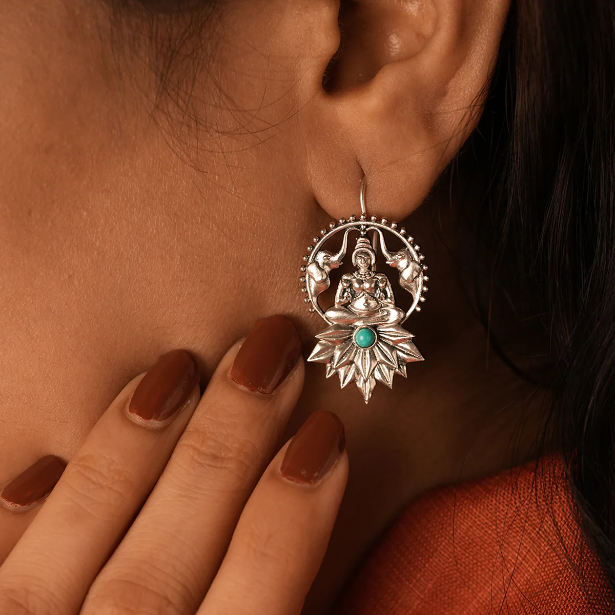 Padmalakshmi Silver Earrings/Bugadi by MOHA - Image 3