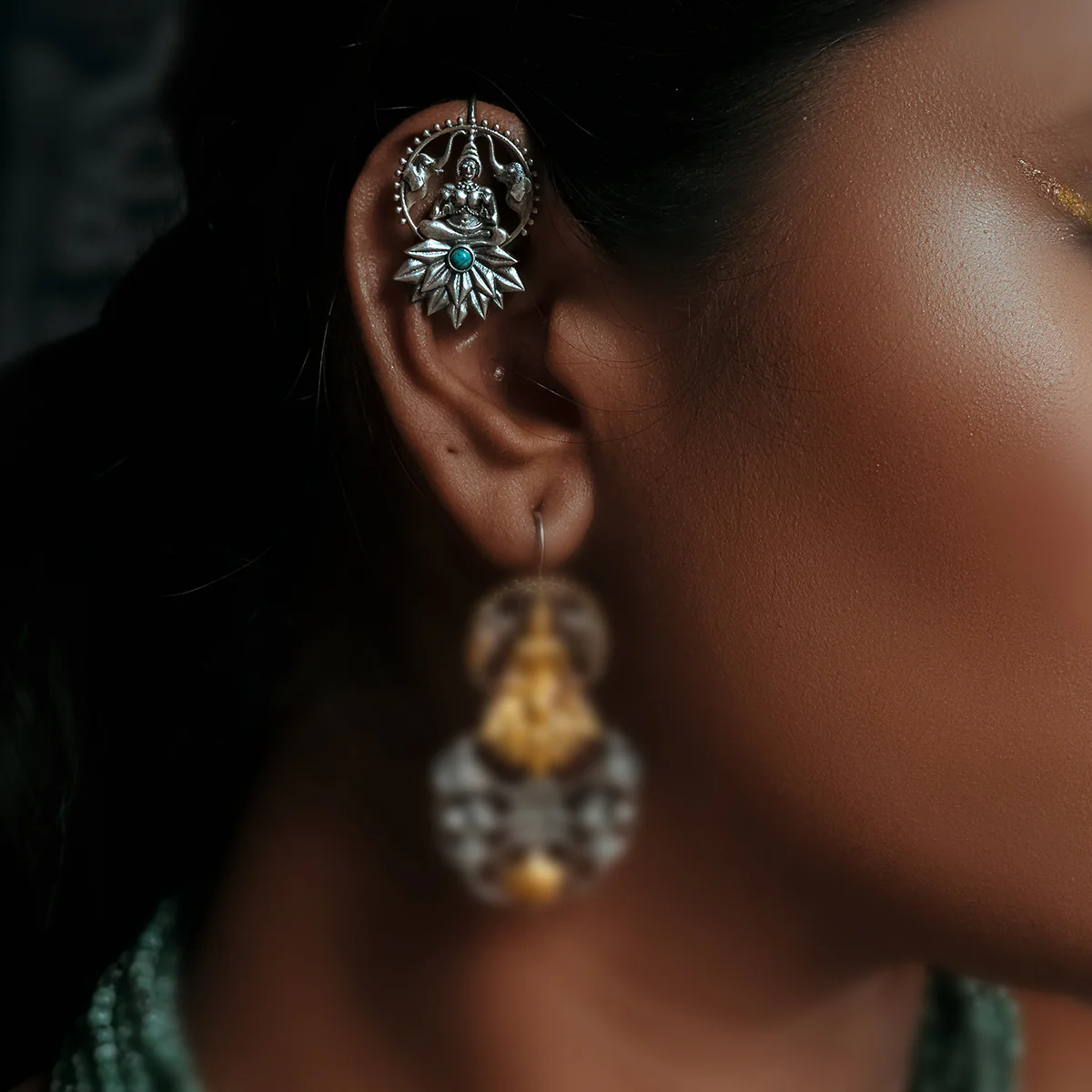 Padmalakshmi Silver Earrings/Bugadi by MOHA - Image 5