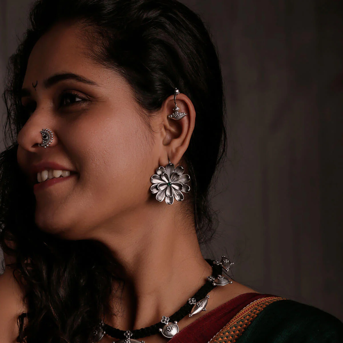 Sadafuli Silver Earring by MOHA - Image 4