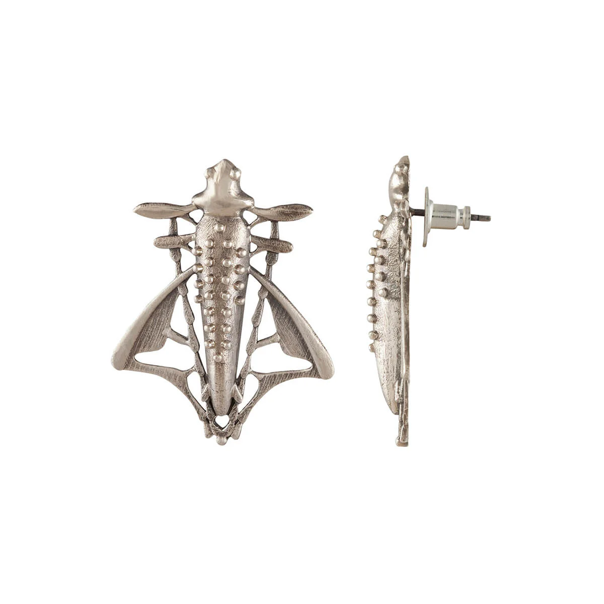 Sharaba Silver Stud Earrings - Big - Image 3