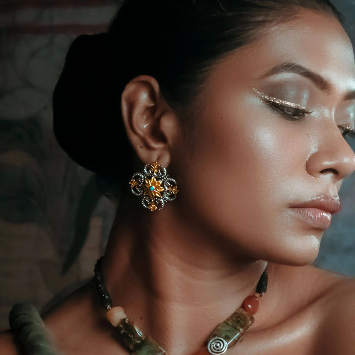 Triratna mandala Silver Earring by MOHA - Image 4