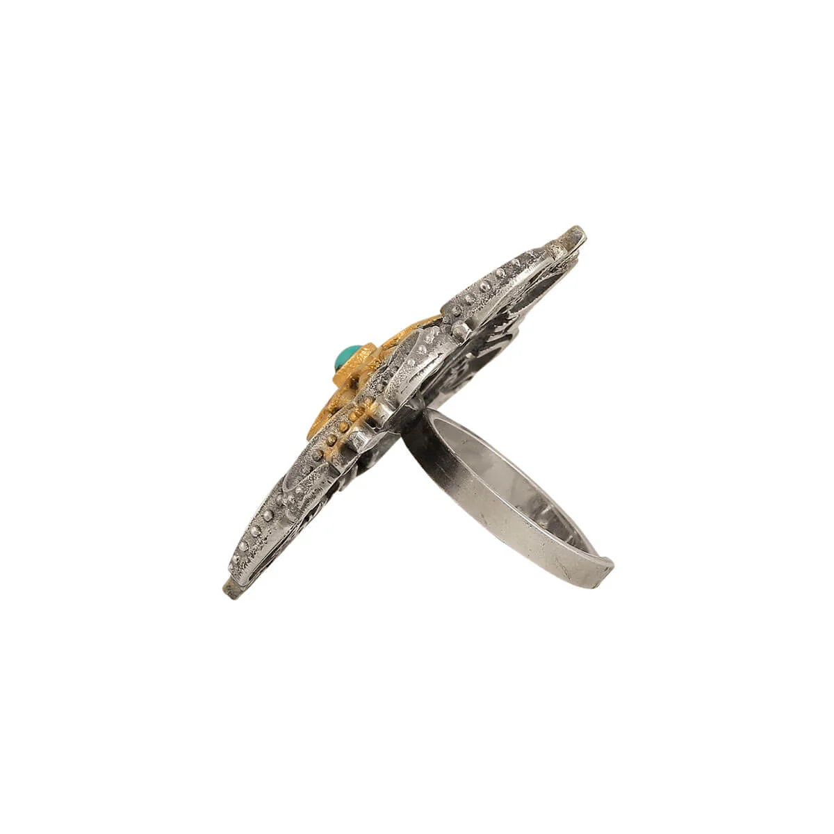 Triratna Mandala Silver Finger Ring - Image 7