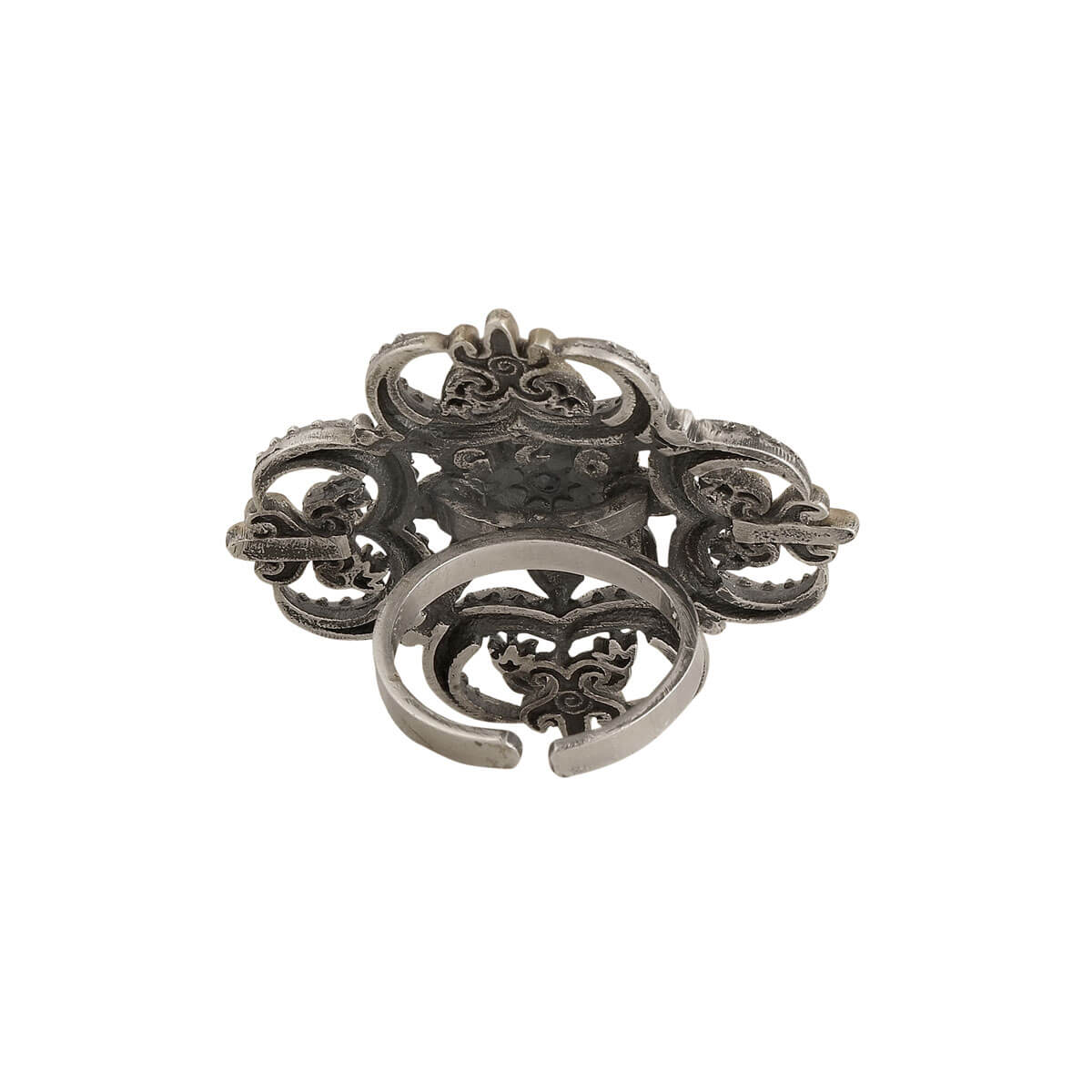 Triratna Mandala Silver Finger Ring - Image 8
