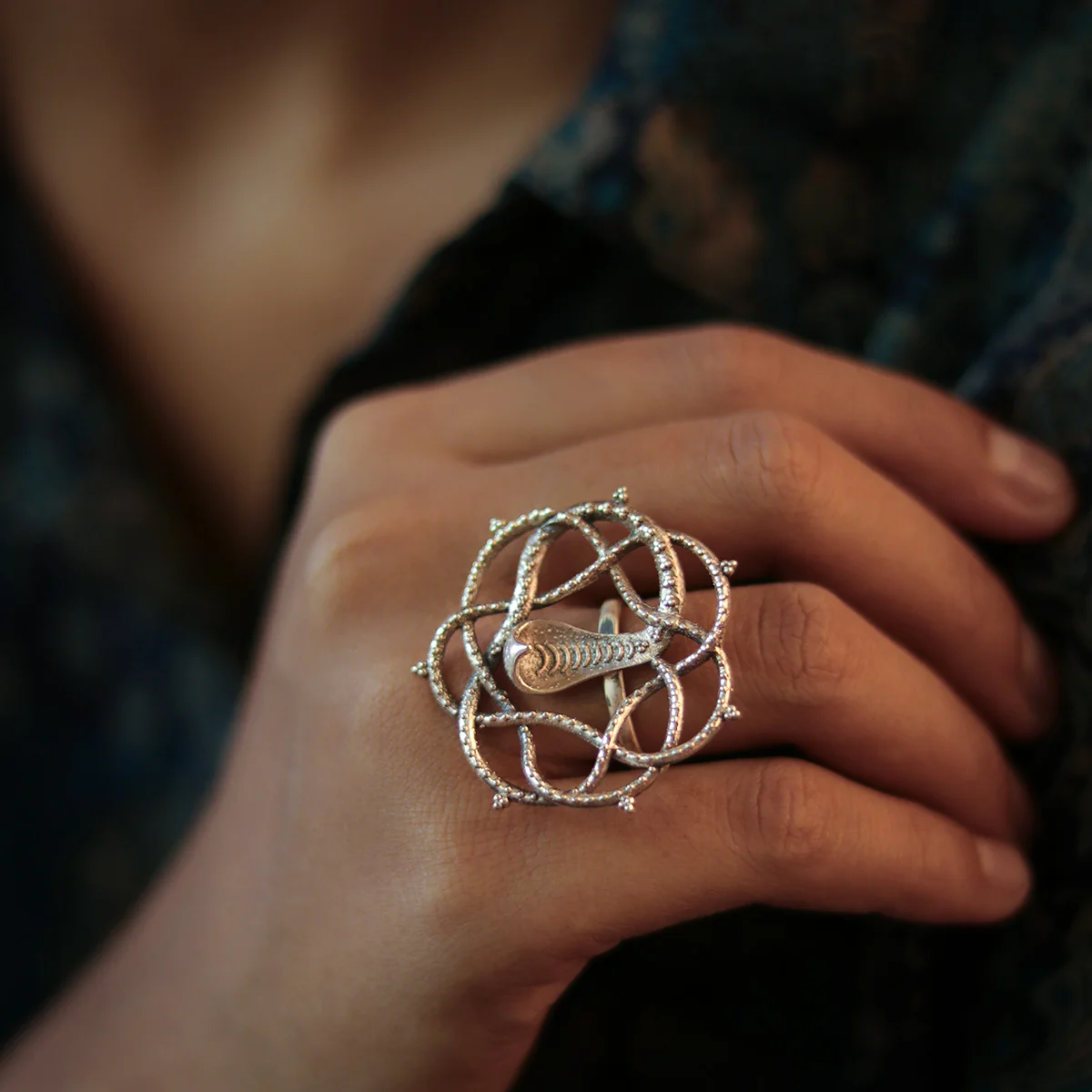 Vasuki Silver Finger Ring by MOHA - Image 3